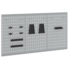 Panouri De Perete  3 Buc Cu 15 Accesorii Gri 50X80 Cm Din Oțel
