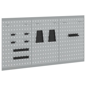 Panouri De Perete  3 Buc Cu 15 Accesorii Gri 50X80 Cm Din Oțel