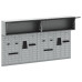 Set De Cabinet De Unelte Și Tablă Perforată, 6 Piese, Montat Pe Perete, Metal Negru