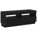 Cabinet Tv  Cu Lumini Led, Stejar Negru, 300X35X40 Cm, Lemn Compozit