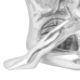 Sculptură Argintie 91,5X32X33 Cm Aluminiu Bărbatul Care Mulțumește
