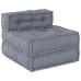 Canapea Modulară Cu 4 Locuri Pouffe Converibilă Din Țesătură Gri