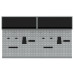 Set De Cabinet De Unelte Și Tablă Perforată, 6 Piese, Montat Pe Perete, Metal Negru
