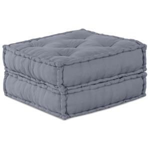 Canapea Modulară Cu 2 Locuri Pouffe Convertibilă Din Stofă Gri