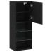 Bufet Tv Cu Lumini Led Stejar Negru 40,5X30X102 Cm