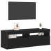 Bibliotecă Tv Cu Led Negru Stejar 120X35X40 Cm Lemn Prelucrat