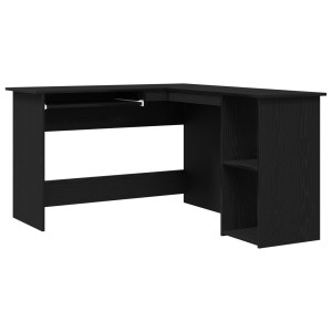 Birou  Negru Stejar 120X140X75 Cm Din Lemn