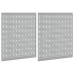 Plăci Perforate 2 Piese Cu 8 Accesorii, Gri, 50X60 Cm, Oțel