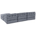 Canapea Modulară Cu 4 Locuri Pouffe Converibilă Din Țesătură Gri