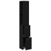 Cabinet De Baie  Negru Cu Aspect De Stejar 25X25X170 Cm Din Lemn Compus