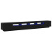 Cabinet Tv  Cu Lumini Led, Stejar Negru, 300X35X40 Cm, Lemn Compozit