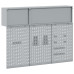 Set De Cabinet Pentru Unelte Cu 5 Piese Și Panou Perforat Montat Pe Perete Roșu Din Metal