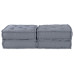 Canapea Modulară Cu 2 Locuri Pouffe Convertibilă Din Stofă Gri