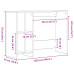 Birou  Negru Stejar 102,5X35X75 Cm Din Lemn Ingineresc