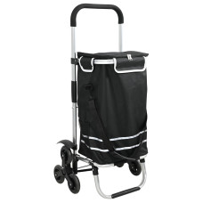 Carucior De Cumpărături  Cu Roți Pentru Scări Negru 40 L