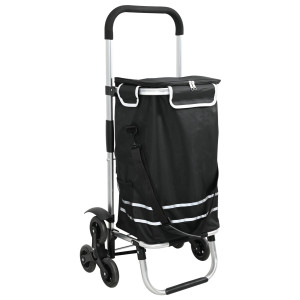 Carucior De Cumpărături  Cu Roți Pentru Scări Negru 40 L
