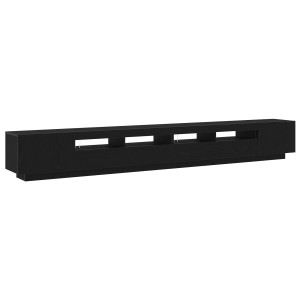 Cabinet Tv  Cu Lumini Led, Stejar Negru, 300X35X40 Cm, Lemn Compozit