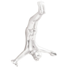 Sculptură Argintie 22X8X25 Cm Aluminiu Omul Căzător
