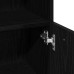 Cabinet De Baie  Negru Stejar 30X30X95 Cm, Din Lemn Prelucrat