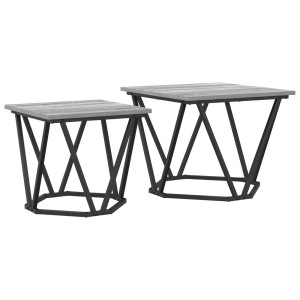 Gri Sonoma Lemn Aglomerat Și Metal Mediu Durabil Masă De Cafea