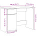 Birou  Negru Din Stejar - 100X50X75 Cm - Fabricat Din Lemn Prelucrat