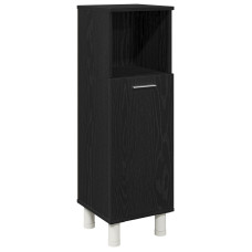 Cabinet De Baie  Negru Stejar 30X30X95 Cm, Din Lemn Prelucrat