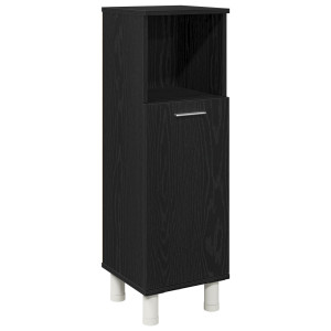 Cabinet De Baie  Negru Stejar 30X30X95 Cm, Din Lemn Prelucrat
