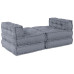 Canapea Modulară Cu 4 Locuri Pouffe Converibilă Din Țesătură Gri