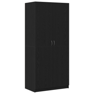 Dulap  Negru Stejar 90X52X200 Cm Lemn Prelucrat
