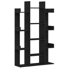 Bibliotecă  Neagră Din Stejar 86X25,5X140 Cm Din Lemn Prelucrat