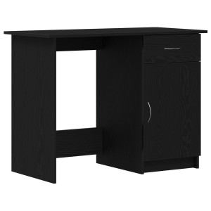 Birou  Negru Stejar 100X50X76 Cm Lemn Prelucrat