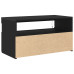 Bufet Tv  Cu Lumini Led, Stejar Negru, 75X35X40 Cm, Lemn Prelucrat