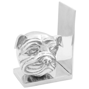 Suporturi Decorative Pentru Cărți 2 Buc Argintiu 8X12X16,5 Cm Aluminiu Câine