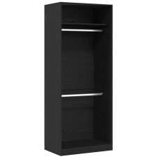 Dulap  Negru Stejar 80X50X200 Cm Din Lemn Prelucrat