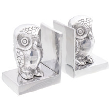Suporturi Decorative Pentru Cărți  2 Buc Silver 7X9X11 Cm Aluminiu Bufniță