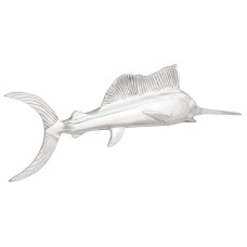 Pește-Sabie De Perete  Argintiu 91X8X26 Cm Din Aluminiu