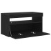 Bufet Tv  Cu Lumini Led, Stejar Negru, 75X35X40 Cm, Lemn Prelucrat