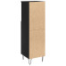 Cabinet De Baie Negru Stejar 30X30X100 Cm Lemn Prelucrat