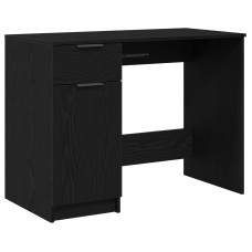 Birou  Negru Din Stejar - 100X50X75 Cm - Fabricat Din Lemn Prelucrat