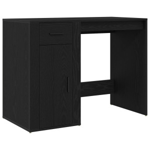 Birou  Negru Stejar 100X49X75 Cm Lemn Prelucrat