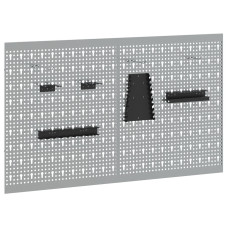 Plăci Perforate 2 Piese Cu 8 Accesorii, Gri, 50X60 Cm, Oțel