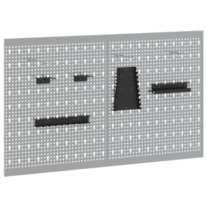 Plăci Perforate 2 Piese Cu 8 Accesorii, Gri, 50X60 Cm, Oțel