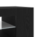 Cabina Tv  Cu Lumini Led, Stejar Negru, 90X39X30 Cm, Lemn Prelucrat