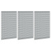 Panouri Perforate  3 Bucăți Cu 15 Accesorii Gri 50X60 Cm Din Oțel