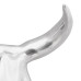 Cap De Taur Montat Pe Perete Argintiu 34X13X53 Cm Aluminiu