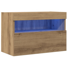 Cabinet De Televizor Cu Lumini Led Stejar Artisan 60X30X40 Cm