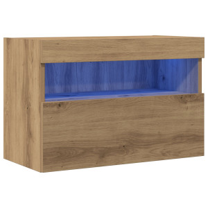 Cabinet De Televizor Cu Lumini Led Stejar Artisan 60X30X40 Cm