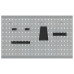 Plăci Perforate 2 Piese Cu 8 Accesorii, Gri, 50X60 Cm, Oțel