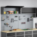 Set De Cabinet De Unelte Și Tablă Perforată, 6 Piese, Montat Pe Perete, Metal Negru