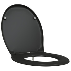 Capac Pentru Toaletă Cu Eliberare Rapidă  Cu Închidere Lentă Duroplast Negru